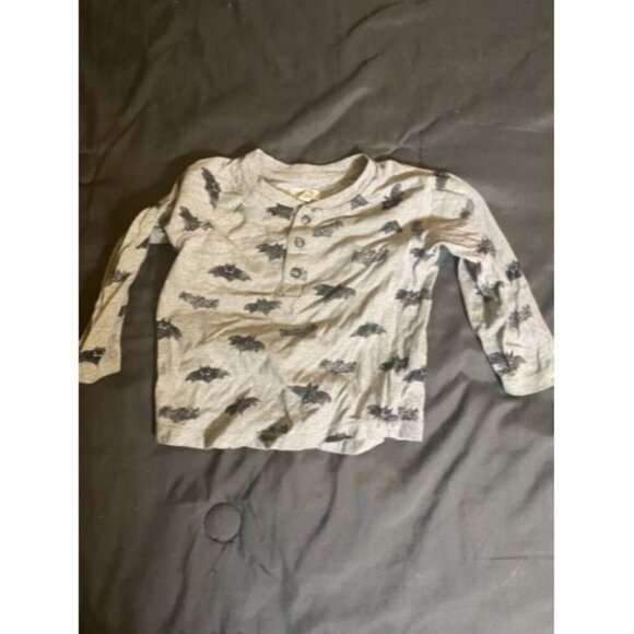 Gymboree Boys Size 18m 24m Gray Bat Pattern Shirt Long Sleeve - Picture 1 of 2